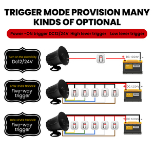 Còi báo động an ninh ngoài trời 5 chiều DC12V âm lượng cao dùng cho báo động, chuông báo, còi báo và nhắc nhở - Product Image 6