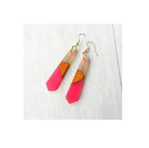 ชุดหูฟังอะคริลิคสำหรับผู้หญิงต่างหูเรซินอีพ็อกซี่ทำจากไม้คุณภาพสูงสีตามสั่ง - Product Image 1