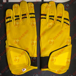 Unique Design Custom Made Professional Soft High Quality Adjustable & Comfortable Baseball Batting Gloves with Leather - Product Image 1