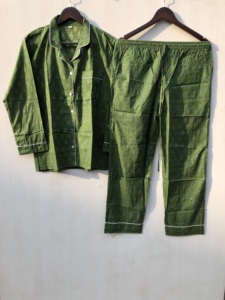 Ensemble de pyjama en coton imprimé à la main, motif floral, vêtements de nuit indiens pour femmes, commandes en gros au meilleur prix - Product Image 1