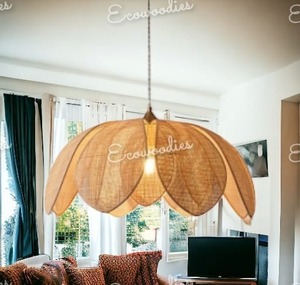 Venta al por mayor decoración del hogar moderna pantalla de bambú interior colgante luz de techo candelabros decorativos luces colgantes - Product Image 1