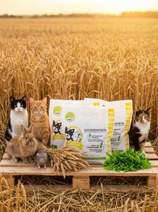 Litière pour chat Clean Fluffy Wheat au parfum de thé vert – Granulés agglomérants naturels pour chats, rongeurs et lapins, 5L - Product Image 2