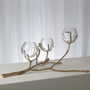 Ensemble de 2 bougeoirs de Noël de luxe en aluminium, design élégant à feuilles, écologique, fait main, style vintage pour la maison - Product Image 5