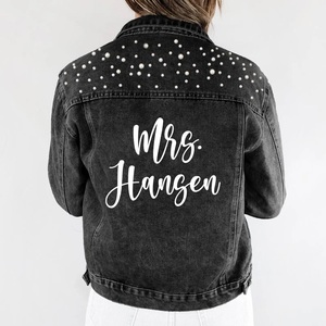 Chaqueta vaquera de lavado ácido para mujer a la moda, ropa de abrigo informal ajustada desgastada, regalo de fiesta de boda para ella - Product Image 2