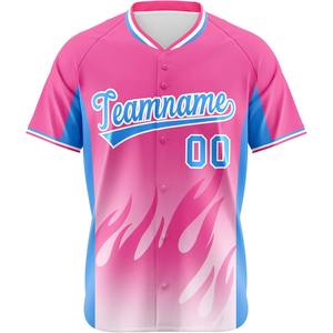 Equipo béisbol Jersey personalizado bordado malla botón Up juventud Softball uniforme calor prensa nombre aparejos sarga secado rápido ajuste EE. UU. - Product Image 4