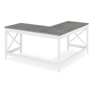 Alera ALEWSF5959GY Escritorio tipo granja en forma de L de 58,27 pulgadas. X 58.27 Pulgadas X 29.53 Pulgadas Escritorio para Computadora Gris/Blanco - Product Image 2