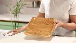<b>Indian</b> Handicrafts Eco-Friendly Natural Acacia Solid Wood Modern Luxury Dinner <b>Serving</b> Plate Custom Size Low Price Home Kitchen - Product Image 3