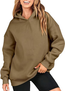 Women Men Winter Solid Embroidered Eco-Friendly Long Front Custom Printed Cotton <b>Fleece</b> <b>Hoodie</b> Casual <b>Oversize</b> High Quality OEM - Product Image 3