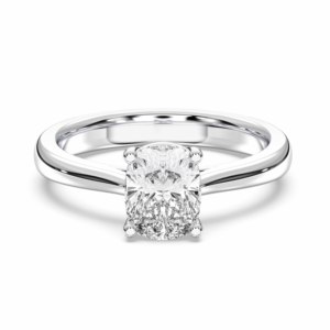 Juego de puntas de diamante con corte de cojín de moissanita de 1,00 quilates, anillo de compromiso solitario hecho en oro sólido de 10K,14K,18K para ella - Product Image 5
