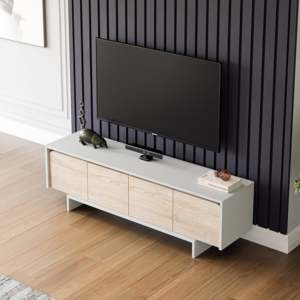 Soporte de TV de madera Landy gris blanco moderno del fabricante turco, superventas, muebles para el hogar para uso en sala de estar y dormitorio - Product Image 3