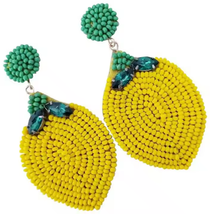 Pendiente de hoja bordada de nuevo diseño, cuentas de semillas, pendientes de hoja de limón, uso para mujeres y niñas por Artesanías MD - Product Image 2