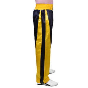 Pantalones de Kickboxing de boxeo de diseño personalizado al por mayor 100% tela de satén de poliéster transpirable de secado rápido para hombres y mujeres entrenamiento - Product Image 4