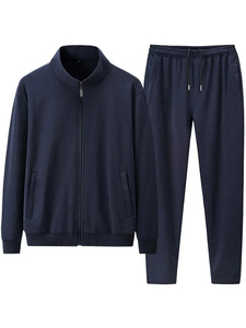 Trajes deportivos de algodón 100% para mujer, sudadera con estampado sólido, chándal para invierno para actividades al aire libre - Product Image 6