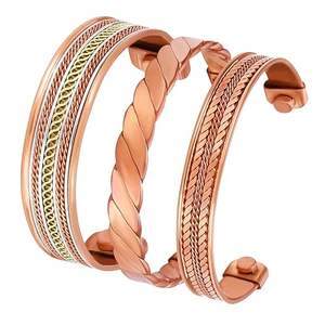 High Selling Eco-Friendly Adjustable Christian Cross Solid Pure <b>Copper</b> Magnetic Cuff <b>Bracelet</b> for <b>Men</b> Women Wedding Promotional - Product Image 1