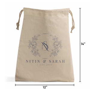 Pochettes personnalisées en toile de coton avec cordon de serrage, logo brodé, pour portefeuilles, vêtements, artisanat, rangement, protection anti-poussière, sacs de cadeaux - Product Image 3