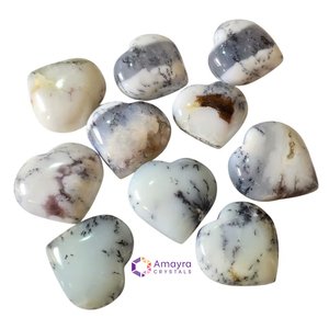 Venta al por Mayor de Cristales Amayra, Exportaciones de India, Ópalo Dendrítico Estilo Feng Shui, Artesanías de Ágata en Forma de Corazón, Compre en Línea, Mascota de Piedras Preciosas, Corazones - Product Image 1