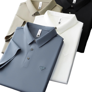 Camisa de Jersey Casual para Hombre, Hecha a Medida, de Alta Calidad, Cómoda, de Manga Corta, Lisa, Anti-Pilling, de Poliéster/Algodón - Product Image 1