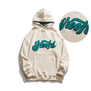 Sweat à capuche surdimensionné en polaire GSM 400 pour hommes de qualité supérieure avec logo brodé en chenille à vendre en vrac par Laz Industry - Product Image 2
