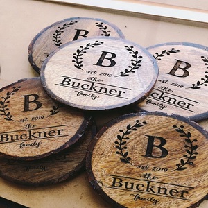 ชุดถาดรองแก้ว4ชิ้นลายไม้ธรรมชาติที่เป็นเอกลักษณ์แก้วกาแฟน้ำแก้วเครื่องดื่มขนาดมาตรฐาน - Product Image 5