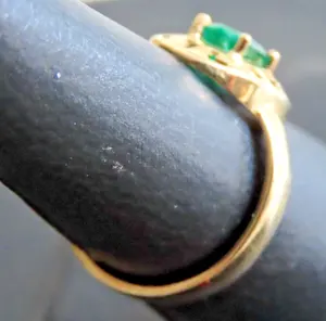 Bague en or jaune vintage 14 carats certifiée IGI avec 6 diamants de taille brillant cultivés en laboratoire, 5 grammes, cadeau de mariage, de fiançailles, d'anniversaire, de fête - Product Image 1