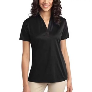 100% algodón poliéster logotipo personalizado ajustado para mujer Polo Casual sólido Oxford manga larga corta colorido bordado - Product Image 6