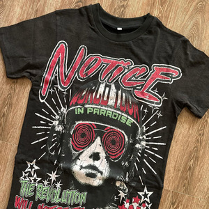 T-shirt personnalisé à col en O pour hommes de haute qualité 100% coton respirant noir Jersey lettre motif uni High Street T-shirts tricotés - Product Image 4