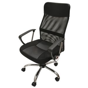 Silla Giratoria Moderna con Altura Ajustable, Silla de Escritorio Negra con Ruedas para Escuela, Taller, Hospital, Fabricada con Tela, PP, Aluminio, Madera y Plástico - Product Image 1