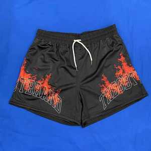 Pantalones cortos de gimnasio de malla gruesa para levantamiento de potencia, sublimación, venta al por mayor, marca hecha con logotipo bordado corto, de OSTROWEARS ENTERPRISES - Product Image 4
