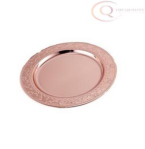 Plateau décoratif en acier inoxydable avec un design artisanal en métal contemporain |   Décoration festive du Ramadan, style d'intérieur et cadeaux - Product Image 6