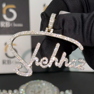 จี้เพชรโมอิสซาไนต์ทรงเหลี่ยมแบบฝังขอบ ชุบทองคำขาว 925 แท้ พร้อมใบรับรอง IGI สำหรับงานปาร์ตี้ - Product Image 2