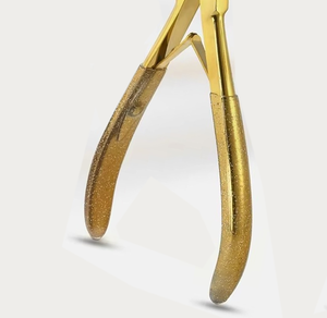 Pinza Profesional para Extensiones de Cabello con Cinta Adhesiva, Acero Inoxidable, Mango de Goma Antideslizante con Purpurina, Herramienta de Sellado de Cinta Adhesiva - Product Image 4