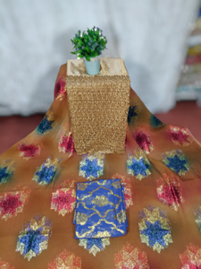 Nouvelle arrivée, dernière tendance, robe de mariée somalienne Fransawi Dirac en 3 pièces, ensemble de robe de mariée haut de gamme, léger, jacquard doré, sergé uni - Product Image 2