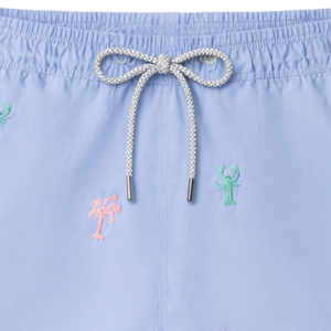 Shorts de Baño Estampados Azul Claro para Hombre, Secado Rápido, Traje de Baño Cómodo para Verano - Product Image 6