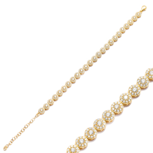 6 mm rond clair Zircon StoneWholesale fait à la main turc 925 Bracelet de tennis en argent Sterling - Product Image 1