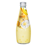 Fournisseur de boissons tendance 2024 : Boisson au lait de coco de qualité supérieure en bouteille de verre de 290 ml avec Nata de Coco et saveur originale