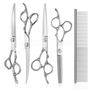 Durable Stainless Steel Pet Grooming <b>Scissors</b> Set for Easy Fur Cutting and Styling for All Breeds - Product Image 1