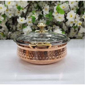 Calentador tradicional de cobre con acabado martillado para una cena elegante y servicio de proveedor indio a los mejores precios - Product Image 4