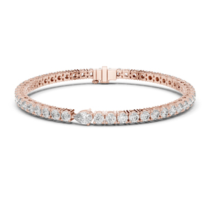 Bracelet de mariage en or blanc 14 carats avec diamant rond de laboratoire pour femme, cadeau de luxe certifié pour mariage ou anniversaire, élégant - Product Image 3