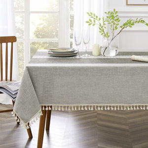 Mantel Premium de algodón 100%, mantel Rectangular de lino y algodón para mesa de comedor redondo, ovalado, mantel rectangular - Product Image 6