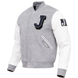 Veste universitaire Letterman en laine et en cuir véritable pour hommes veste avec écussons et étiquettes de logos brodés en couleur personnalisée pour hommes - Product Image 5