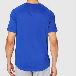 Camiseta de Hombre con Estilo Moderno en Chenilla Azul Rey, Manga en Contraste de Algodón y Bordado - Product Image 4