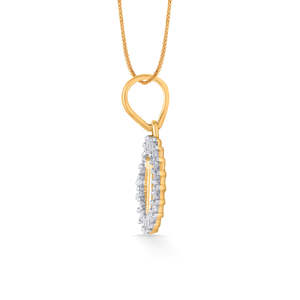 Colgante con Letra T en Oro Amarillo, Unisex, con Diamantes - Product Image 3
