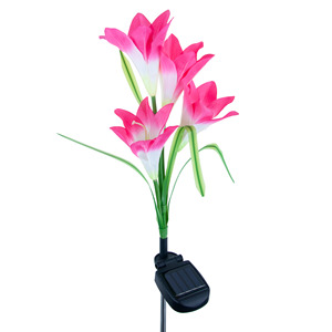 Solar flowers for garden balcony, lily <b>push</b>-in at dusk sensor - Product Image 2