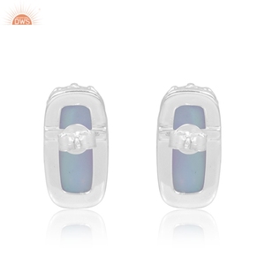 Aurora Opal Sky Shape Beautiful Doublet Gemstone Coussin Shape 925 Sterling Silver Studs For Girls Jewellery Manufacturer - Product Image 4
