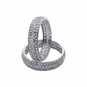 Luxe Reverse AD Argent Plaqué Laiton Rhodium Bracelets Élégant Mode Bracelets Ensemble Élégant Bracelets En Argent - Product Image 5