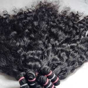 Indien A1 Grade Remy Hair Naturel Non Croisé Paquets de Cheveux Humains Bruts Double Trame Machine Extensions Non Croisé Style de Vague Naturelle - Product Image 2