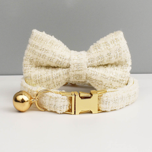 Personalized Breathable Warm Winter Western Adjustable Cat Collar and Leash Set with Custom Engraved Name and <b>Bow</b> Tie - Product Image 4