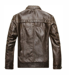 Unique Design Winter Fashion Coated Canvas <b>Thin</b> Stand Collar Motorbike Racing Leather <b>Jacket</b> for <b>Men</b> Comfortable Fit Front Logo - Product Image 5