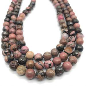 Natural Win Rhodonite Rare Pink Beads Strand IGI Certified Jewelry Making Balance Heart Chakra Energy Calmante Meditación Regalo - Product Image 1
