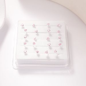20 pièces 3MM rose coeur CZ nez goujon boule broche L forme broche <span class=keywords><strong>narine</strong></span> os nez <span class=keywords><strong>Piercing</strong></span> bijoux beauté nez <span class=keywords><strong>anneau</strong></span> affichage en gros - Product Image 6